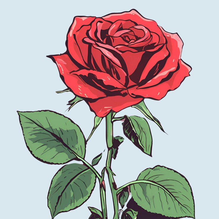 Un primer plano de una hermosa flor de rosa con tallos