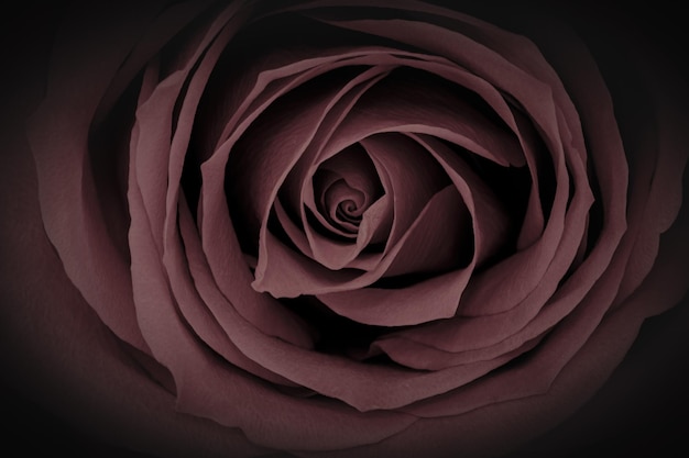 Primer plano de una hermosa rosa marrón Este es un símbolo de amor