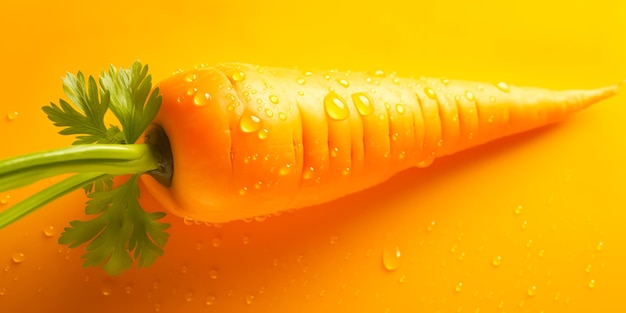 En primer plano, la hermosa textura de la zanahoria naranja fresca con gotas de agua, el fondo vegetal, la alimentación saludable con ingredientes de alimentos orgánicos.