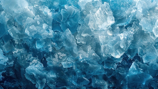 Un primer plano del hielo azul y blanco