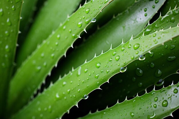 un primer plano de una hoja con gotas de agua