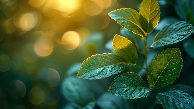 Un primer plano de una hoja verde en un árbol