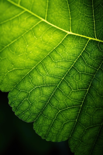 Un primer plano de una hoja verde