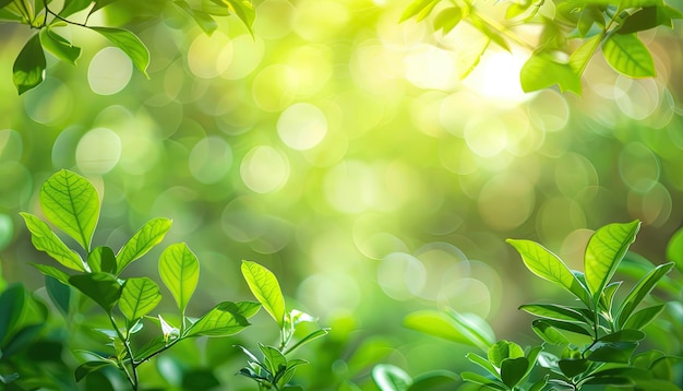 Foto un primer plano de hojas verdes con el sol brillando a través de ellas