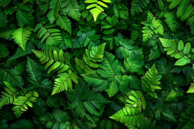 Un primer plano de las hojas verdes