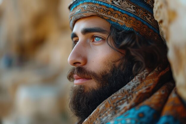 Foto un primer plano de un hombre con barba