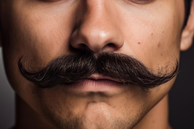 Primer plano de un hombre con bigote generativo ai