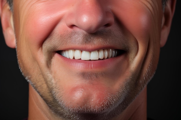 Foto primer plano de un hombre con dientes sonrientes