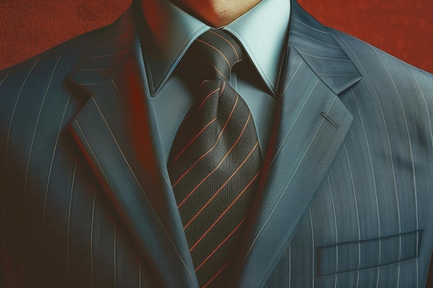 Foto primer plano de un hombre con un traje y corbata adecuados para conceptos de negocios