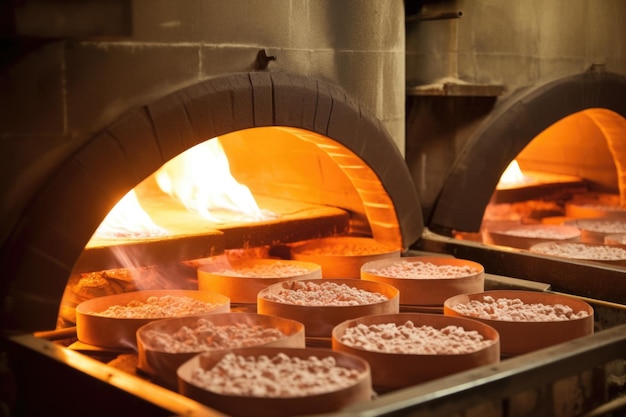 Primer plano de un horno calentándose