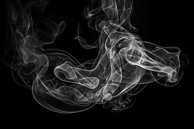 Un primer plano de humo sobre un fondo negro