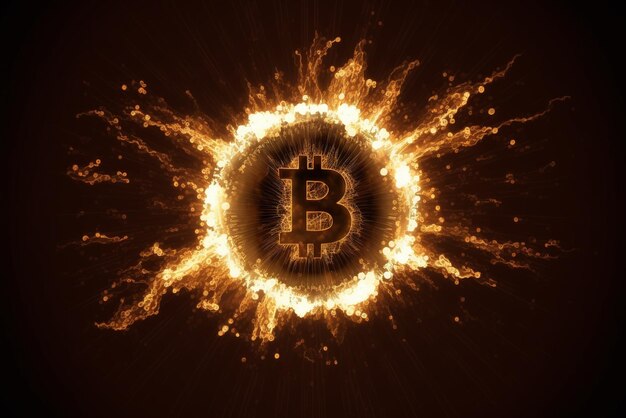 Foto primer plano de la ia generativa de bitcoin