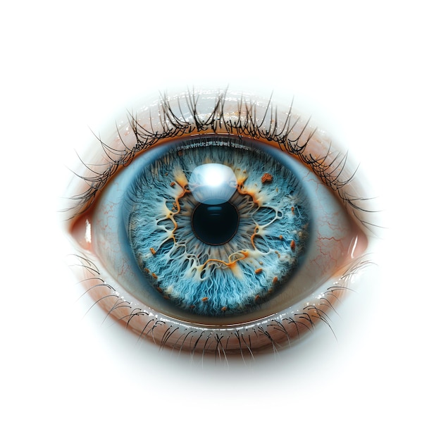 Un primer plano de una IA generativa de ojo azul