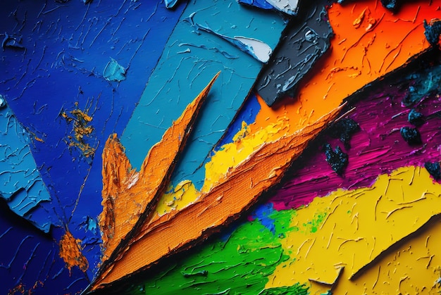 Un primer plano de una IA generativa de pintura abstracta multicolor