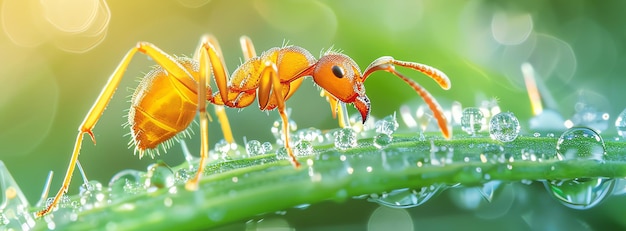 primer plano de la IA de la hormiga roja generada