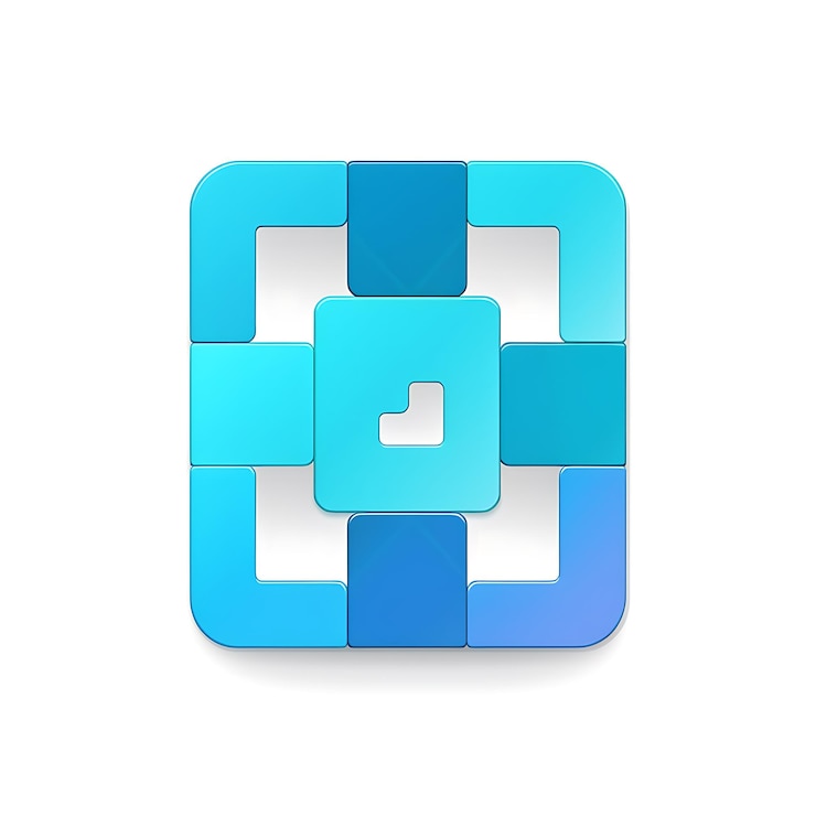 Foto un primer plano de un icono cuadrado con un fondo azul