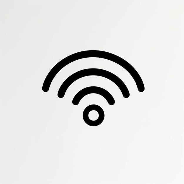 un primer plano de un icono wifi en un fondo blanco