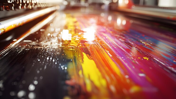Un primer plano de una imprenta con tintas vibrantes