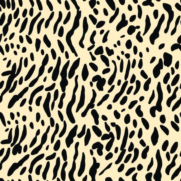 un primer plano de una impresión de animal en blanco y negro en un fondo amarillo
