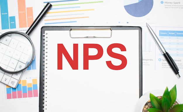 Primer plano de la información de Nps. Concepto de negocios y finanzas