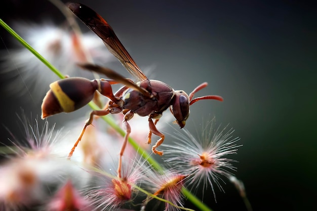 primer plano, de, insecto, en, flor