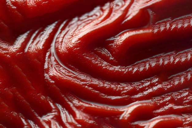 Un primer plano de ketchup en un plato