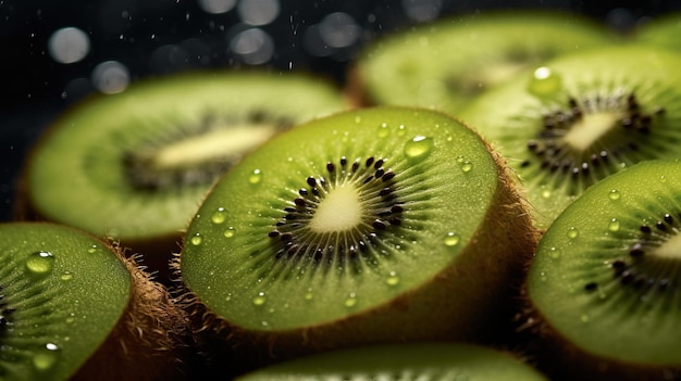 Foto un primer plano de un kiwi arte generativo con ia