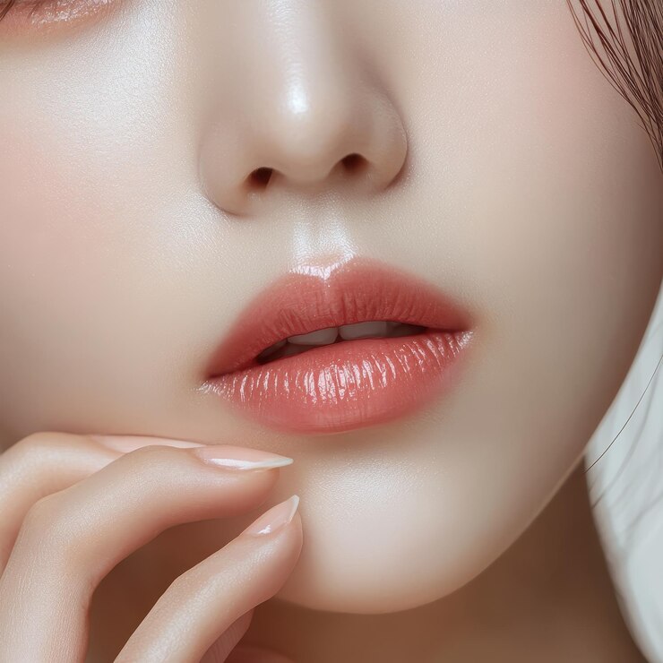 Un primer plano de los labios hermosos
