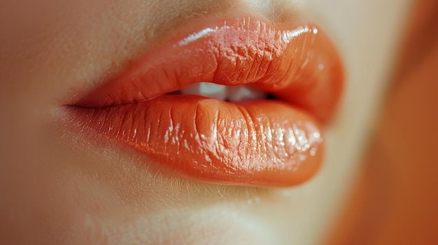 un primer plano de los labios rojos de una mujer con una franja blanca en la parte inferior