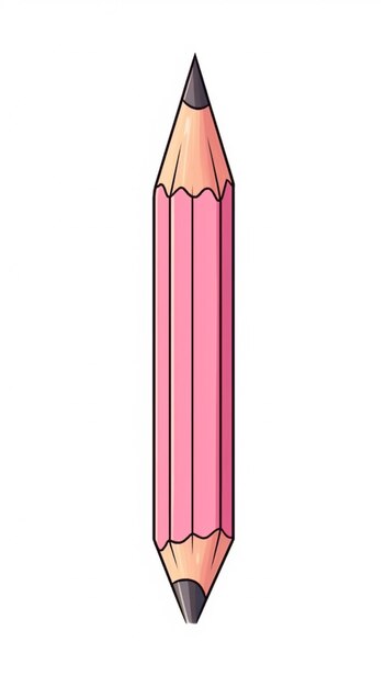 Foto un primer plano de un lápiz rosa con una punta negra