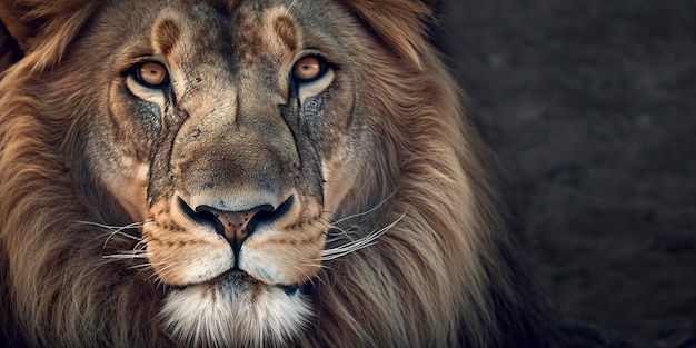 Primer plano de un león africano IA generativa