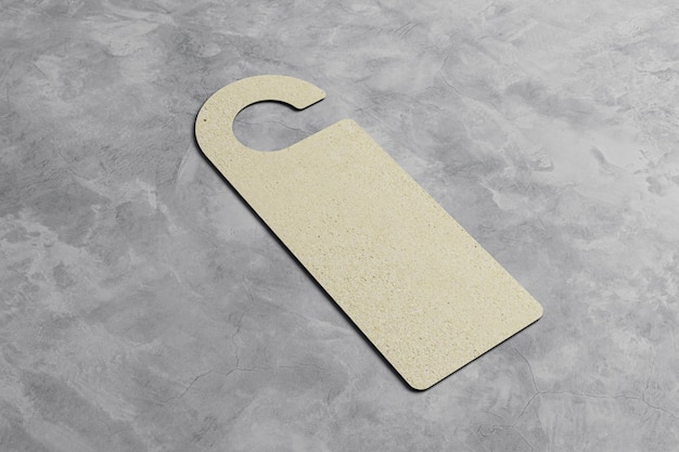 Primer plano de un letrero blanco vacío en el fondo de una superficie de hormigón Renderizado en 3D