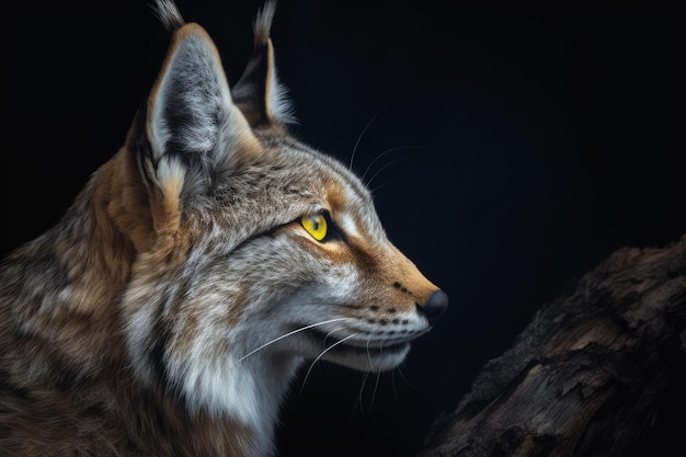 Un primer plano de un lince