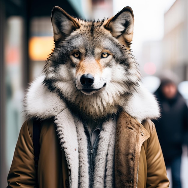 Foto un primer plano de un lindo husky joven en la ciudad primer plano de una linda husky jóvenes en la ciudad