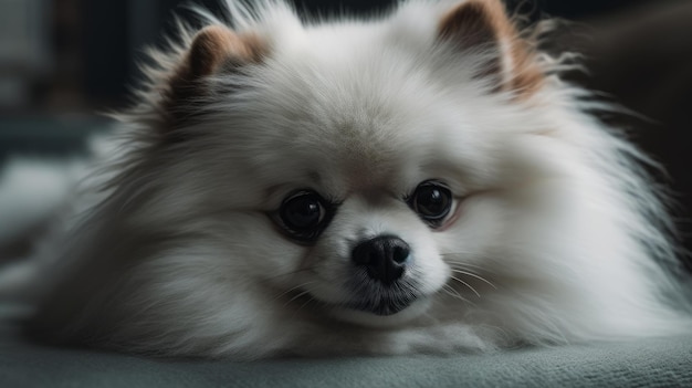 Primer plano de lindo perro mascota esponjoso