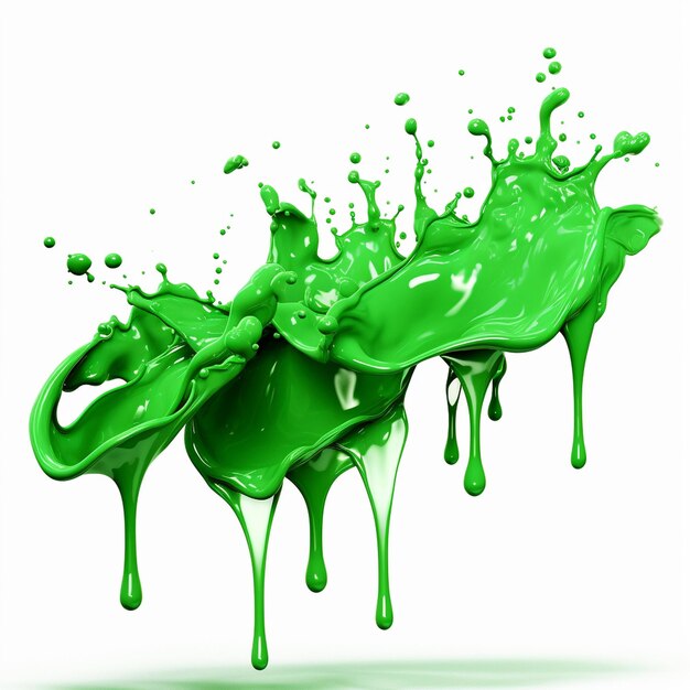 Foto un primer plano de un líquido verde que se vierte sobre una superficie blanca