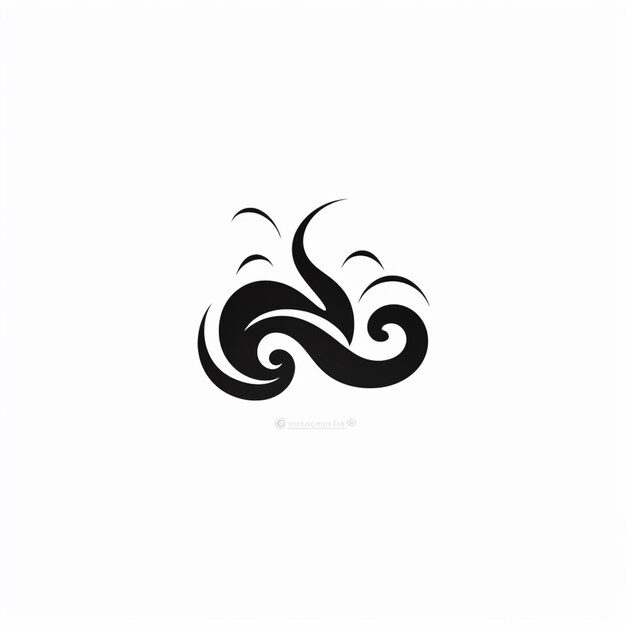 un primer plano de un logotipo en blanco y negro con una onda generativa ai