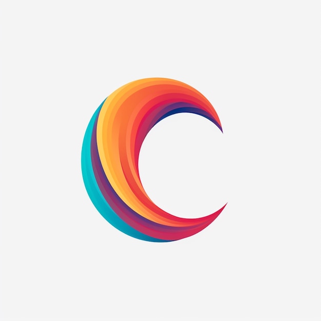 Un primer plano de un logotipo circular colorido con un fondo blanco AI Generative
