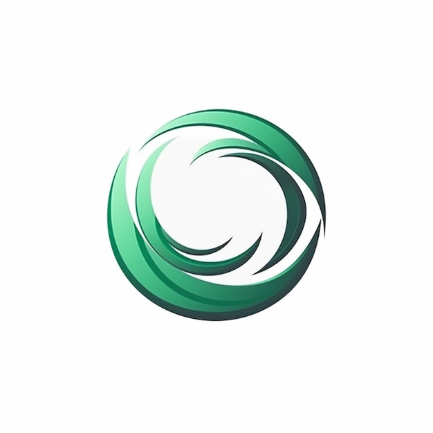 Foto un primer plano de un logotipo circular verde con un ai generativo de fondo blanco