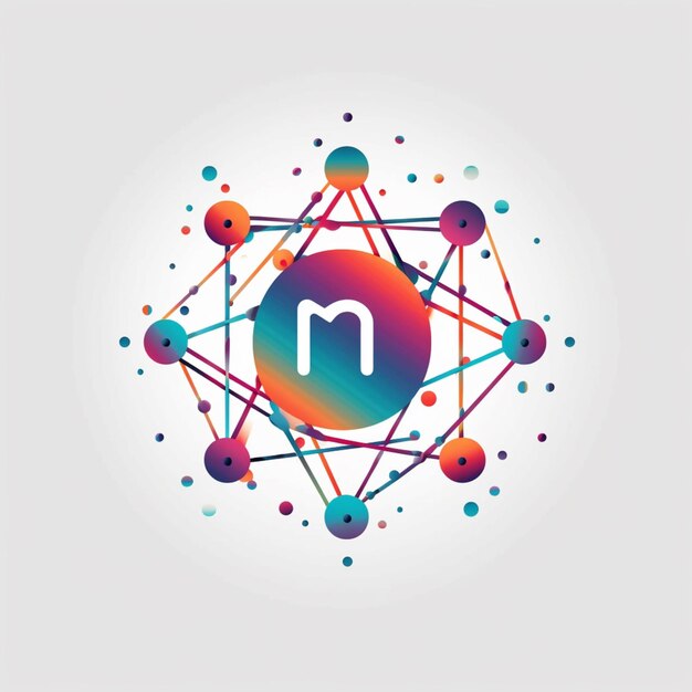 un primer plano de un logotipo colorido con un círculo y puntos ai generativo