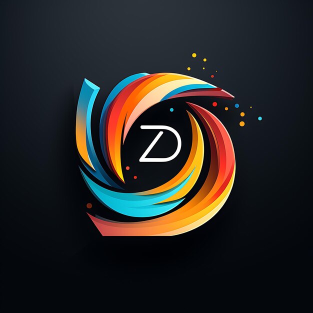 un primer plano de un logotipo colorido con un fondo negro