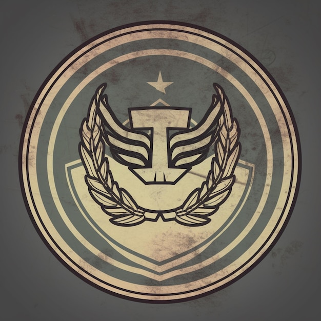 un primer plano de un logotipo con una estrella ai generativa