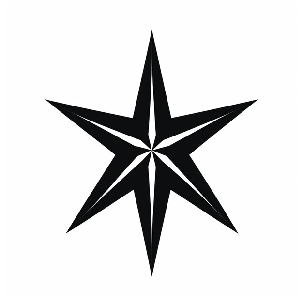 Foto un primer plano de un logotipo de estrella en blanco y negro en un fondo blanco generativo ai