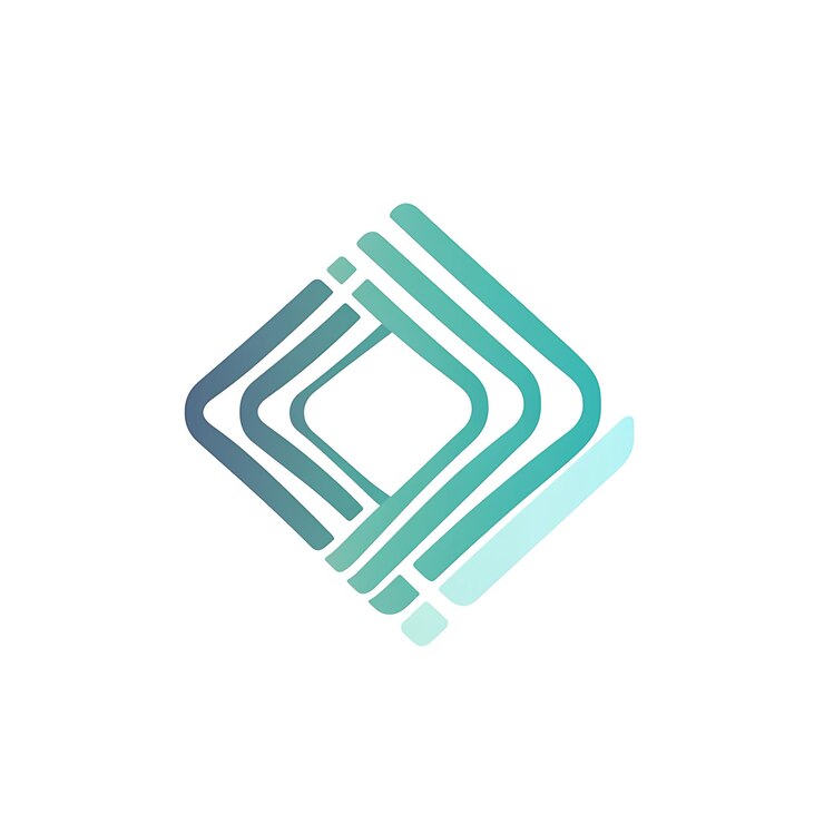Foto un primer plano de un logotipo con una forma cuadrada en el medio