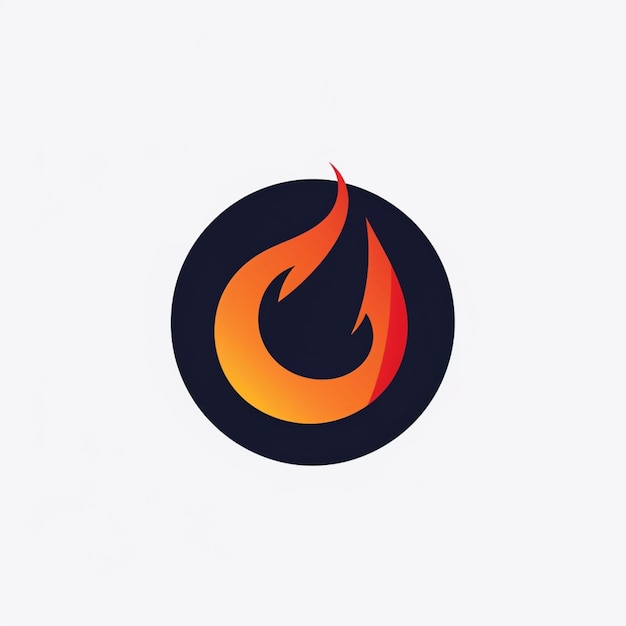 Foto un primer plano de un logotipo de fuego con un círculo en el medio generativo ai