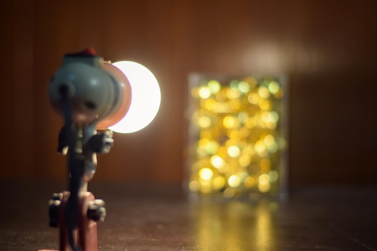Foto primer plano de las luces iluminadas