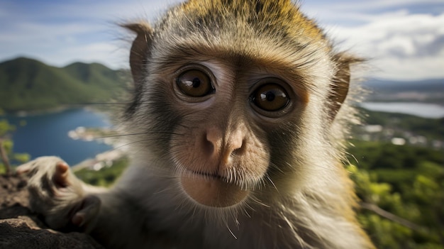 Primer plano de un macaco