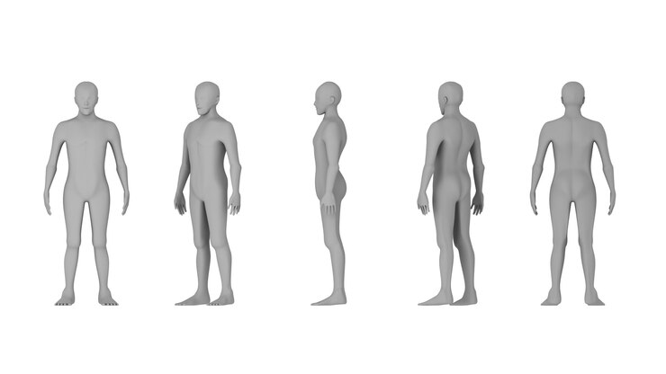 Foto primer plano de maniquíes contra un fondo blanco