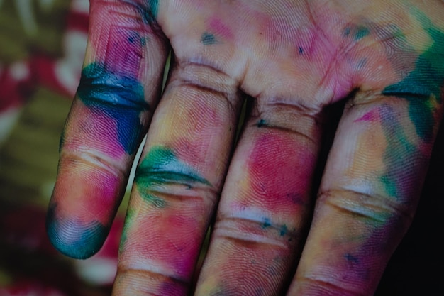 Foto primer plano de la mano desordenada