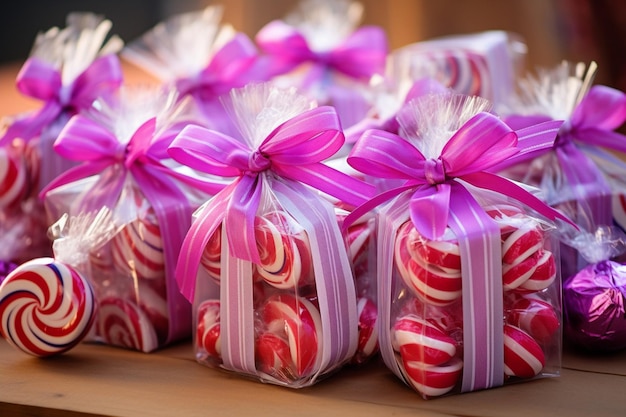 Primer plano de una mano sosteniendo un cuerno de fiesta con temas de dulces